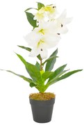 vidaXL Kunstplant met pot lelie 65 cm wit