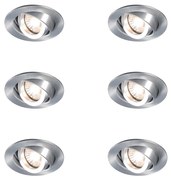 Set van 6 Moderne inbouwspot kantelbaar - Club GU10 Binnenverlichting Lamp