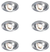 Set van 6 Moderne inbouwspot kantelbaar - Club GU10 Binnenverlichting Lamp