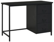 vidaXL Bureau industrieel met lades 105x52x75 cm staal zwart