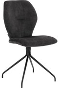 Goossens Eetkamerstoel Hera antraciet velvet stof leuning, modern design