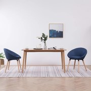 vidaXL Eetkamerstoelen 2 st stof blauw