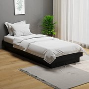 vidaXL Bedframe massief hout zwart 75x190 cm 2FT6 Small Single