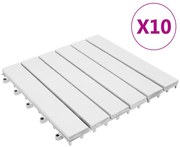 vidaXL Terrastegels 10 st 30x30 cm massief acaciahout wit