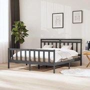 vidaXL Bedframe massief hout grijs 160x200 cm