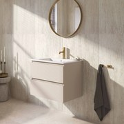 Ben Tendenza voorgemonteerd badmeubel incl. glans witte keramische wastafel 62,7x46x51,5cm zand