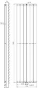 Plieger Cavallino Retto designradiator verticaal dubbel middenaansluiting 1800x450mm 1162W wit