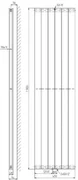 Plieger Cavallino Retto designradiator verticaal dubbel middenaansluiting 1800x450mm 1162W wit