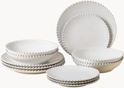 Serviesset Pearl met parelrand, 12-delig