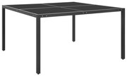 vidaXL Tuintafel 130x130x72 cm staal en glas antracietkleurig