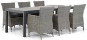 Tuinset 6 personen 220 cm Wicker Grijs Garden Collections Dublin/Residence