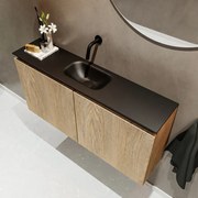 Mondiaz Ture 100cm toiletmeubel washed oak met wastafel urban midden geen kraangat