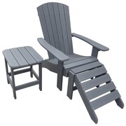 Garden Interiors Adirondack Set - Grijs - Kunststof Polywood - Garden Interiors