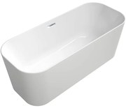 Villeroy & Boch Finion kunststof vrijstaand duobad quaryl ovaal 170x70x48cm incl. push-to-open afvoerplug + overloop chroom/wit ubq177fin7a100v401