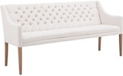 Goossens Eetkamerbank Pearl, Met ronde arm, lage rug 182 cm breed