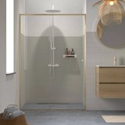Sealskin Contour schuifdeur voor nis incl. antikalk 140x200cm geborsteld goud