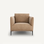 Fauteuil in stonewashed fluweel, Oscar, ontwerp E. Gallina