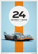 Kunstdruk Porsche 917 - Gulf - 24h Le Mans - 1971 - Limited Poster Re-edition, Automobilist