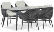 Tuinset 4 personen 180 cm Aluminium/wicker Grijs Santika Furniture Santika