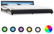 vidaXL Bedframe met LED kunstleer zwart en wit 180x200 cm