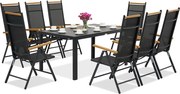 Aluminium tuinmeubelen polywood Verona Wood voor 8 personen Garden Point zwart