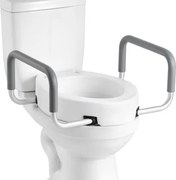 VEVOR toiletbrilverhoger met een draagvermogen van 136 kg en een hefhoogte van 88,9 mm, verhoogde toiletbril met armleuningen voor ouderen, senioren en volwassenen met een beperking, verbreed zitvlak.