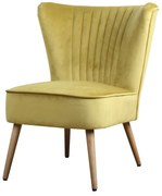 Fauteuil - Eva - stof Velours okergeel