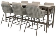 Taste by 4 Seasons Cannes high dining set terre met Soho bartafel 220 cm Tuinset bruin weerbestendig