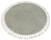 Tapijt BERBER 9000 ROND groenrand ,  Barber , marokkaanse shaggy