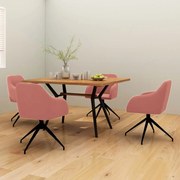 vidaXL Eetkamerstoelen 4 st fluweel roze