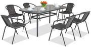 Metalen tuinmeubelen Modena/Bergamo voor 6 personen Garden Point antraciet