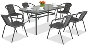 Metalen tuinmeubelen Modena/Bergamo voor 6 personen Garden Point antraciet