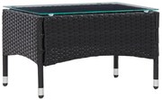 vidaXL Salontafel 60x40x36 cm poly rattan zwart