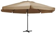 vidaXL Parasol met aluminium paal 600 cm taupe