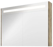 Proline Spiegelkast Premium met geintegreerde LED verlichting, 2 deuren 100x14x74cm Raw oak 1809451