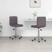 vidaXL Eetkamerstoelen draaibaar 2 st stof taupe