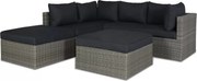 Baratti Hoek Loungeset Amalia - Antraciet &amp; Grijs - Wicker - Baratti