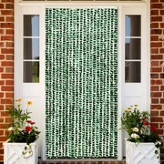 vidaXL Vliegengordijn 56x185 cm chenille groen en wit