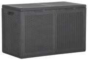 vidaXL Tuinbox 180 L PP rattan zwart