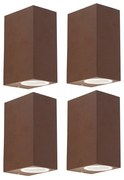 Set van 4 wandlampen roestbruin 2-lichts IP44 - Baleno