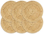 vidaXL Placemats 6 st rond 38 cm jute natuurlijk