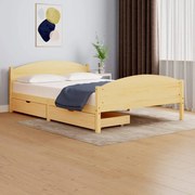 vidaXL Bedframe met 2 lades massief grenenhout 140x200 cm