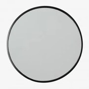 Ronde Ijzeren Wandspiegel (ø45 Cm) Oliverton Zwart - Sklum