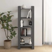 vidaXL Boekenkast/kamerscherm 60x35x160 cm massief hout grijs