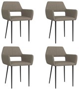 vidaXL Eetkamerstoelen 4 st stof taupe