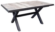 Noida uitschuifbare dining tuintafel 163-203x93xH76,5 cm met kruispoot aluminium antraciet