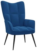 vidaXL Relaxstoel fluweel blauw