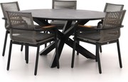 Diningset Bellagio | 5 personen sintered stone | Tuinset stapelbaar | 6-delig | Kees Smit Tuinmeubelen