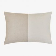 Rechthoekig Katoenen Kussen (40x60 Cm) Louisa Wit - Beige – Linnen - Sklum