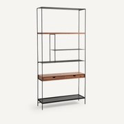 Boekenrek in notenhout Tidder